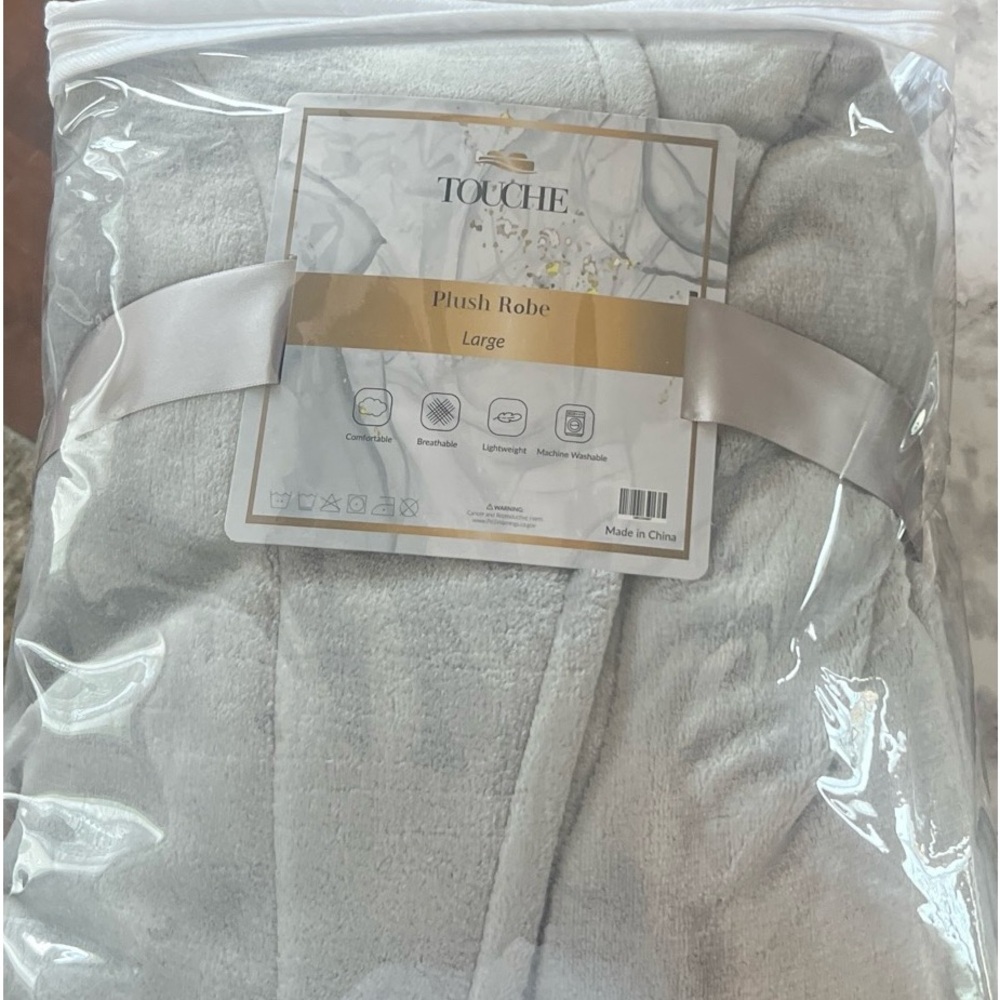 Gray Plush Robe